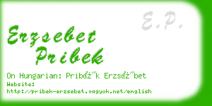 erzsebet pribek business card